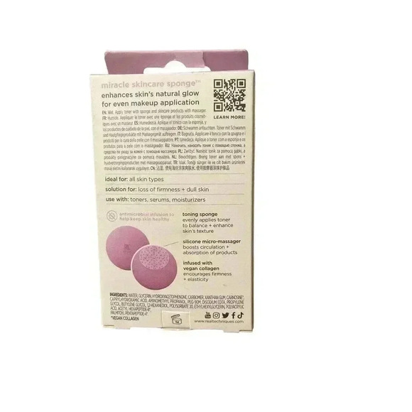 Real Techniques Sponge+ Miracle Skincare Sponge Tone & Stimulate Prep In Box - Picture 2 of 2